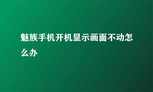 魅族手机开机显示画面不动怎么办