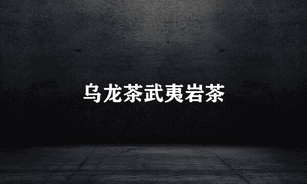 乌龙茶武夷岩茶