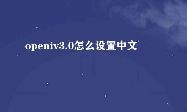 openiv3.0怎么设置中文