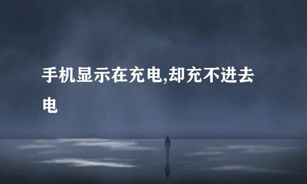 手机显示在充电,却充不进去电
