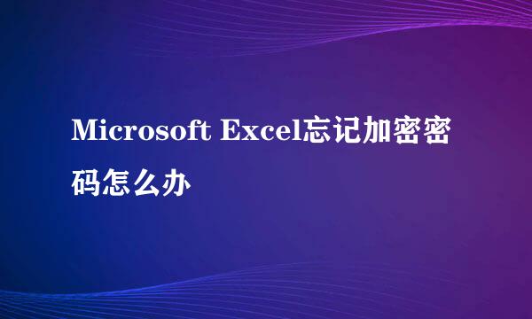 Microsoft Excel忘记加密密码怎么办