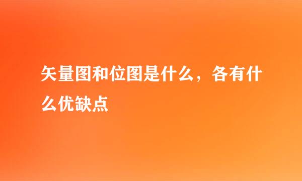 矢量图和位图是什么，各有什么优缺点