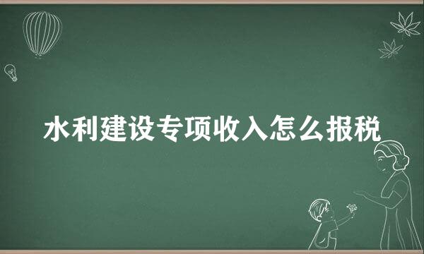 水利建设专项收入怎么报税