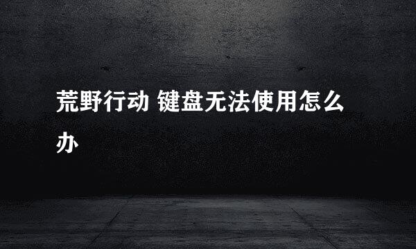 荒野行动 键盘无法使用怎么办