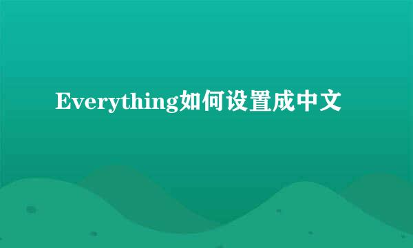 Everything如何设置成中文