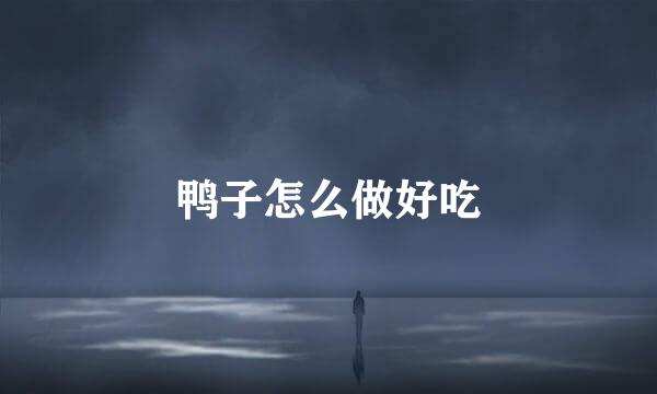 鸭子怎么做好吃