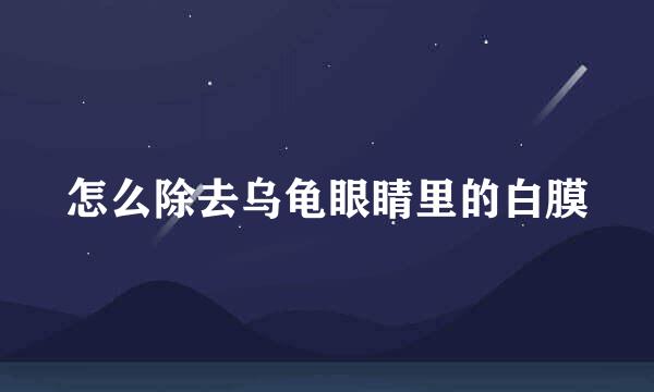 怎么除去乌龟眼睛里的白膜