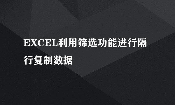 EXCEL利用筛选功能进行隔行复制数据