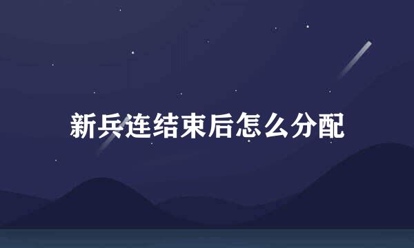 新兵连结束后怎么分配
