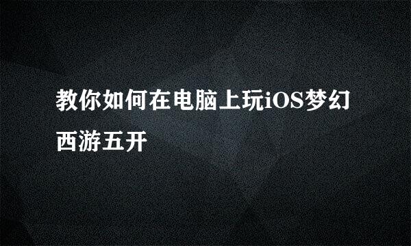 教你如何在电脑上玩iOS梦幻西游五开