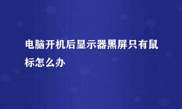 电脑开机后显示器黑屏只有鼠标怎么办
