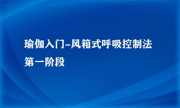 瑜伽入门-风箱式呼吸控制法第一阶段
