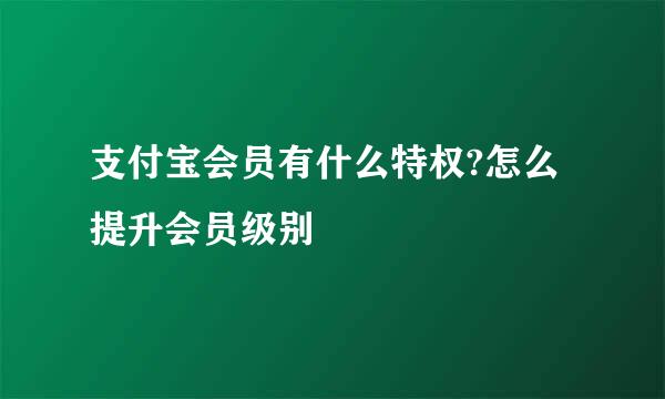支付宝会员有什么特权?怎么提升会员级别