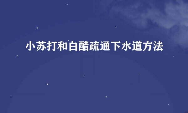小苏打和白醋疏通下水道方法