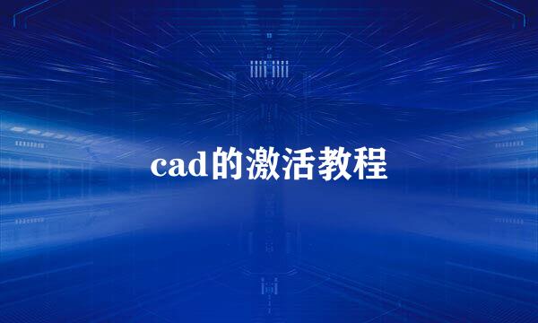 cad的激活教程