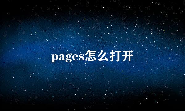 pages怎么打开