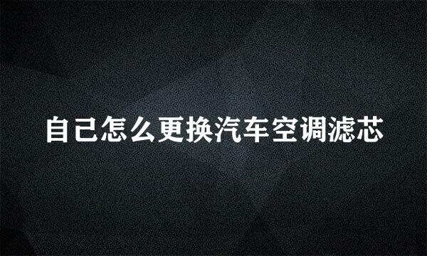 自己怎么更换汽车空调滤芯