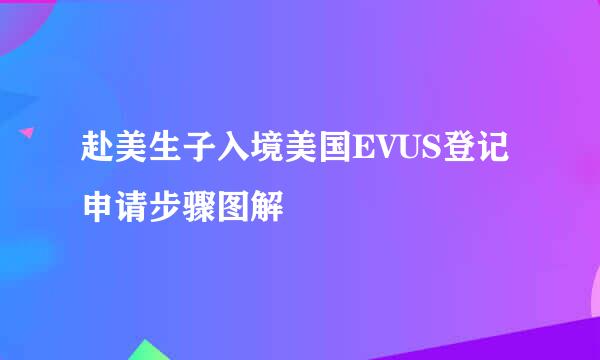 赴美生子入境美国EVUS登记申请步骤图解
