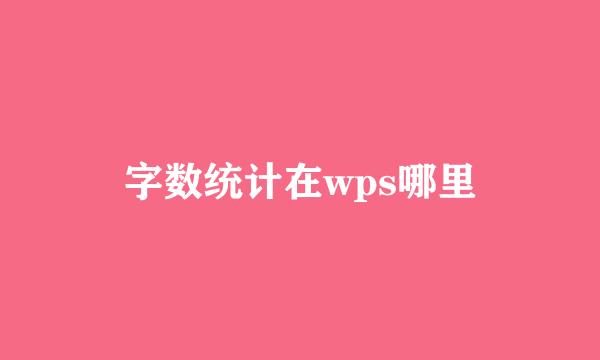字数统计在wps哪里