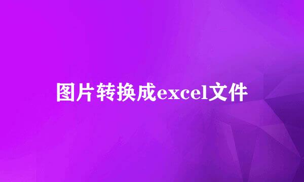 图片转换成excel文件