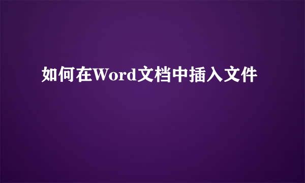 如何在Word文档中插入文件