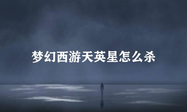 梦幻西游天英星怎么杀