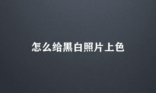 怎么给黑白照片上色