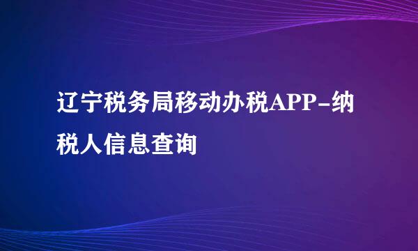 辽宁税务局移动办税APP-纳税人信息查询