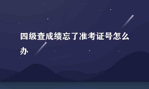 四级查成绩忘了准考证号怎么办