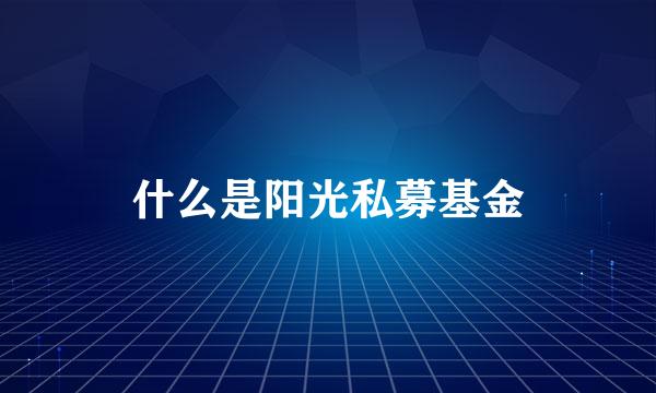什么是阳光私募基金