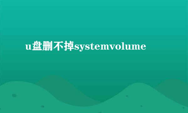 u盘删不掉systemvolume