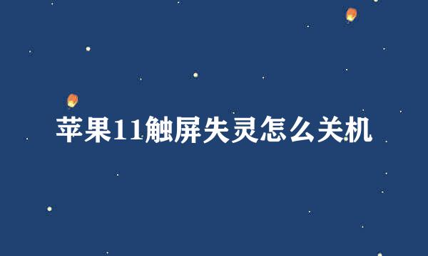 苹果11触屏失灵怎么关机