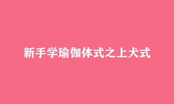 新手学瑜伽体式之上犬式