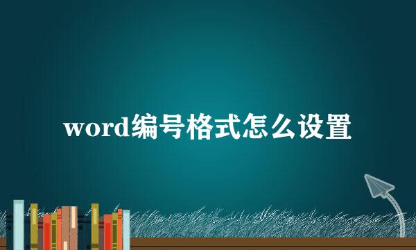word编号格式怎么设置
