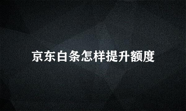 京东白条怎样提升额度