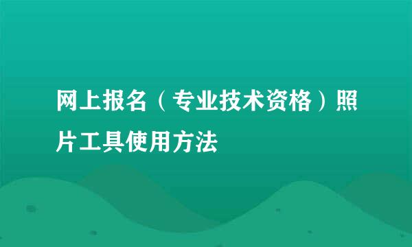 网上报名（专业技术资格）照片工具使用方法