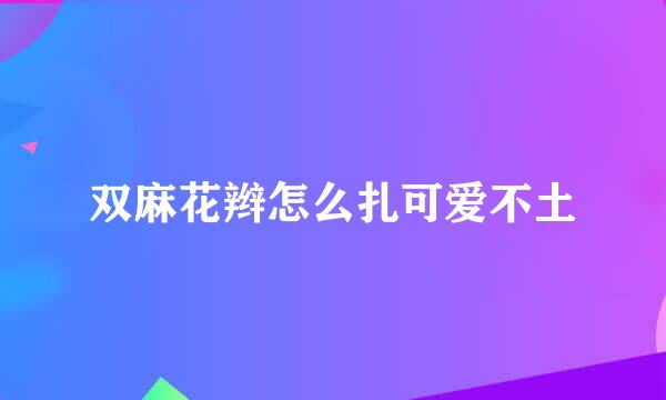 双麻花辫怎么扎可爱不土