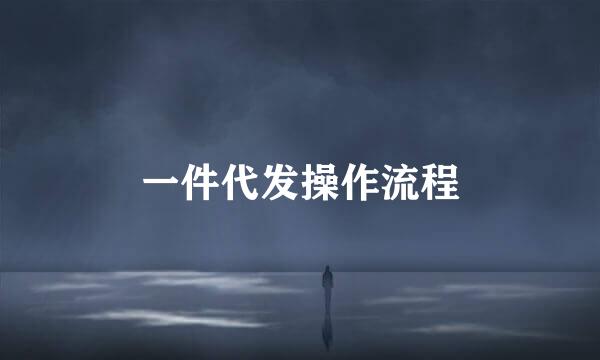 一件代发操作流程