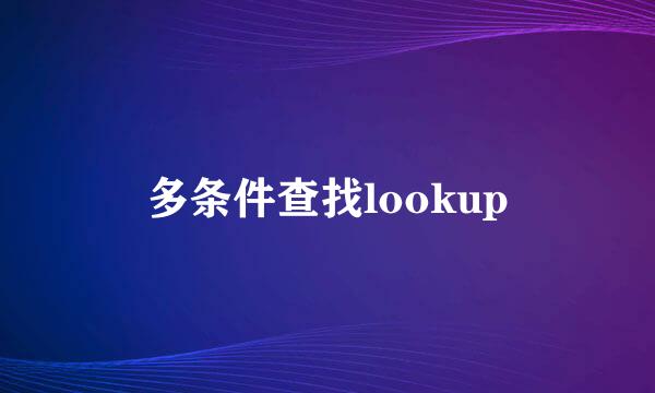 多条件查找lookup