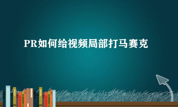 PR如何给视频局部打马赛克