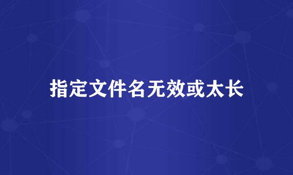 指定文件名无效或太长