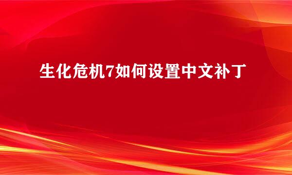 生化危机7如何设置中文补丁