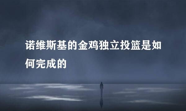 诺维斯基的金鸡独立投篮是如何完成的