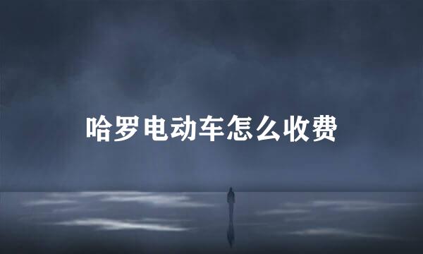 哈罗电动车怎么收费