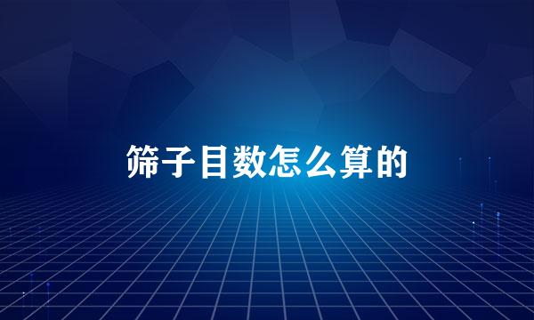 筛子目数怎么算的