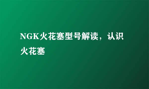 NGK火花塞型号解读，认识火花塞
