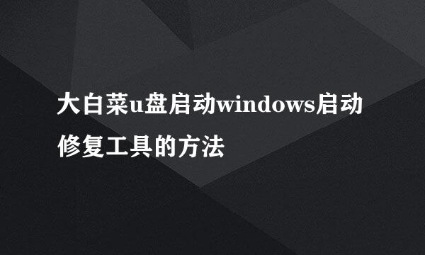 大白菜u盘启动windows启动修复工具的方法