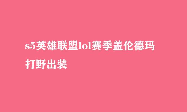 s5英雄联盟lol赛季盖伦德玛打野出装