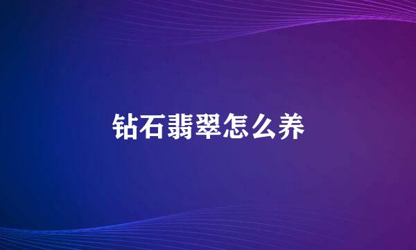 钻石翡翠怎么养