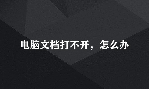 电脑文档打不开，怎么办